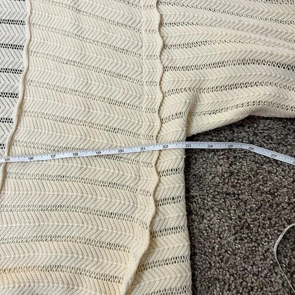 Anthropologie Guinevere Womens Open Cardigan Cashmere Organic Autumn Cream Sz M - Picture 8 of 12